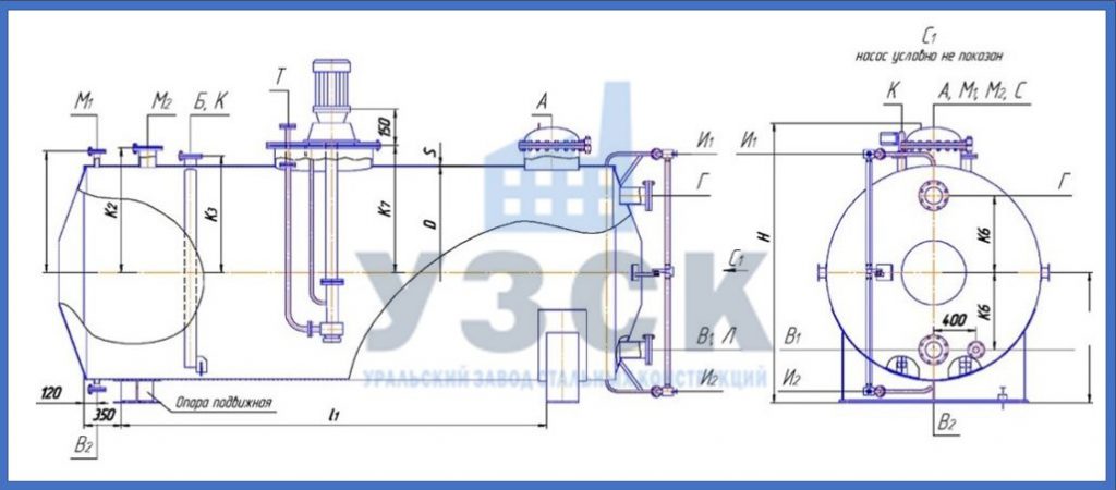 Чертеж емкости ГКК в Салавате